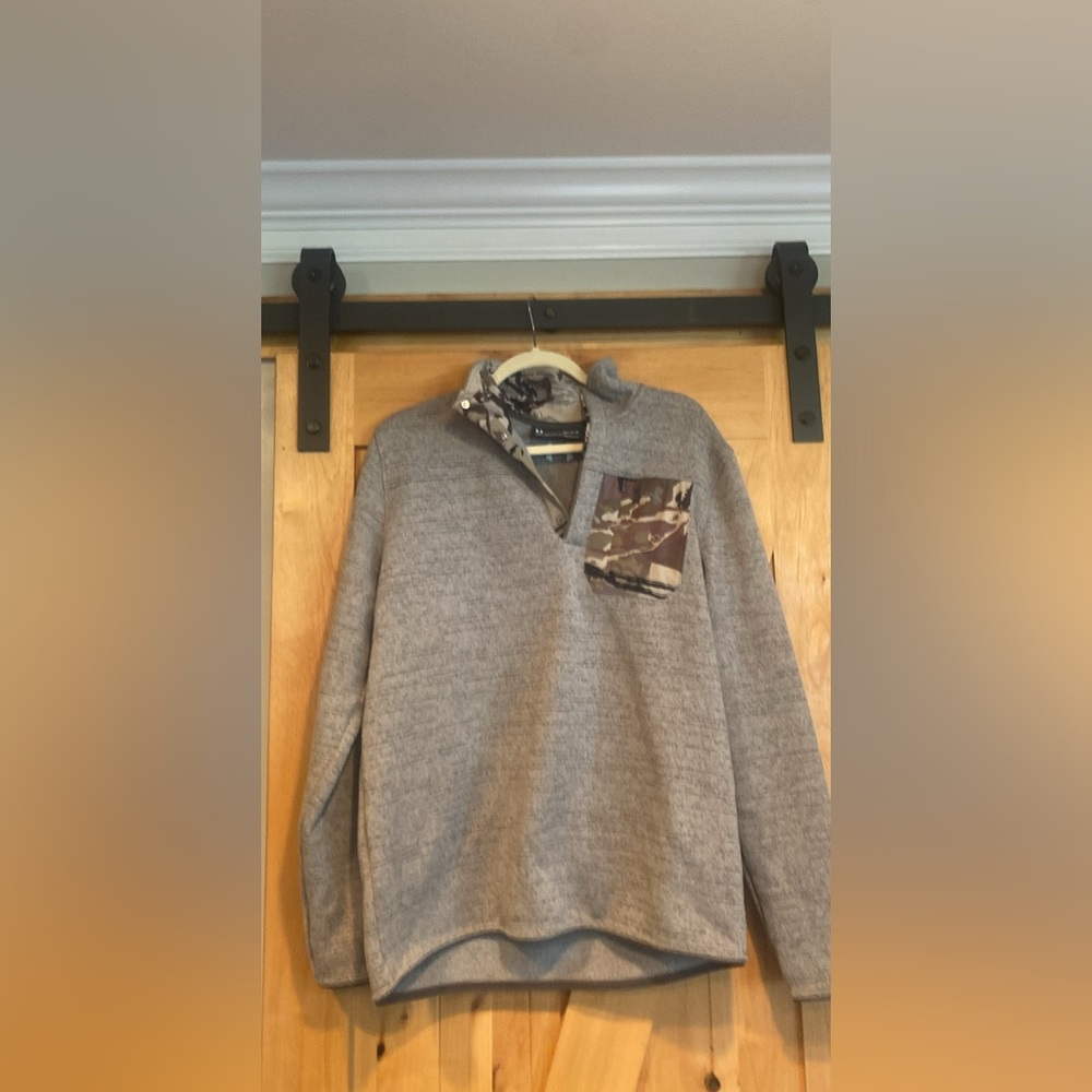 Under Armour Gray Pullover with Camouflage Accents